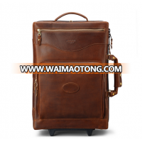 carry on genuine leather trolley bag luggage